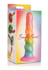 Simply Sweet 6.5 Inch Zigzag Rainbow Dildo Dongs Realistic
